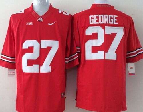 Buckeyes #27 Eddie George Red Stitched Youth NCAA Jersey - Click Image to Close